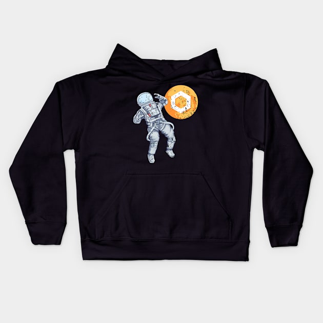 Chainlink Moon Distressed Kids Hoodie by BitcoinSweatshirts